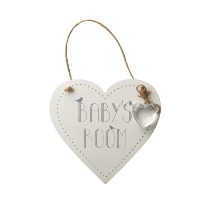 Wooden Heart Shaped Baby's Room Signage