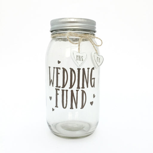 Love Story Mason Jar Money Bank Wedding Fund