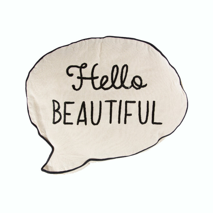 Hello Beautiful Speech Bubble Cushion